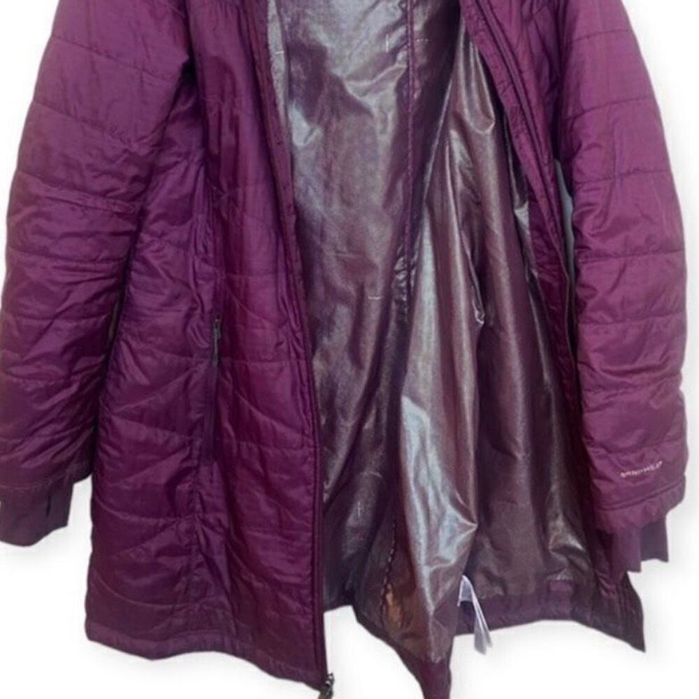 Columbia Omni-Heat Purple Lightweight Jacket Women’s M Hooded Insulated Coat - Picture 4 of 8